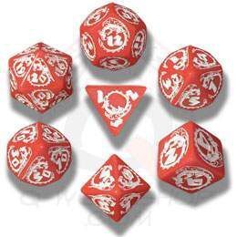 DADOS Q-WORKSHOP SET DE 7: DRAGONS RED-WHITE