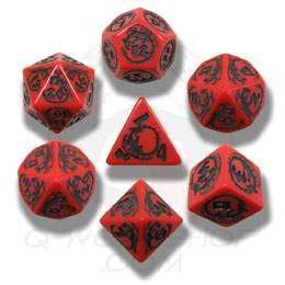 DADOS Q-WORKSHOP SET DE 7: DRAGONS RED-BLACK