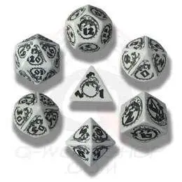 DADOS Q-WORKSHOP SET DE 7: DRAGONS GRAY-BLACK