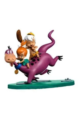LOS PICAPIEDRA ESTATUA 1/10 ART SCALE DINO, PEBBLES Y BAM-BAM 13 CM