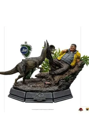 PARQUE JURÁSICO ESTATUA 1/10 ART SCALE DENNIS NEDRY MEETS THE DILOPHOSAURUS 21 CM