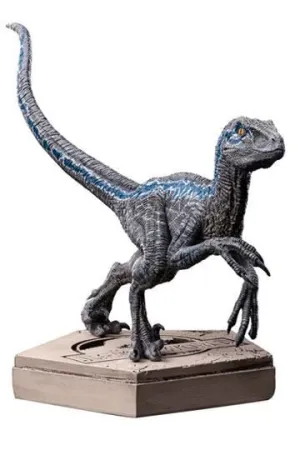 JURASSIC WORLD ICONS ESTATUA VELOCIRAPTOR BLUE 9 CM
