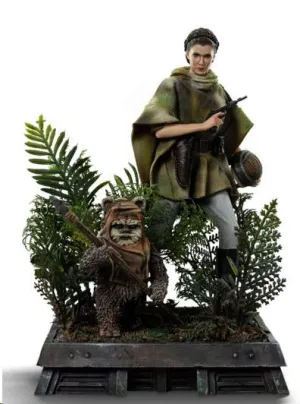 STAR WARS EPISODIO VI 1/10  ESTATUA A ESCALA ARTISTICA LEIA Y WICKET 21 CM