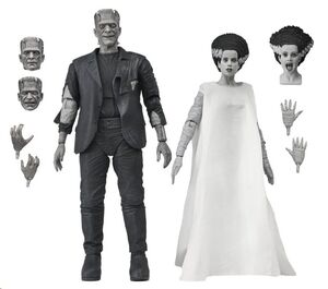 UNIVERSAL MONSTERS PACK DE 2 FIGURAS LA NOVIA DE FRANKENSTEIN 90TH ANNIVERSARY THE MONSTER & HIS MATE (B&W) 18 CM