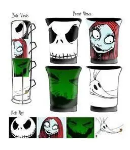 NBX SET 4 TAZAS APILABLES JACK, SALLY, OOGIE Y ZERO                        