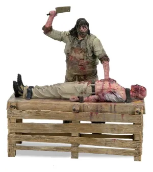 TEXAS CHAINSAW MASSACRE: THE BEGINNING DIORAMA ESTATUA LEATHERFACE SLAUGHTERHOUSE BOXED SET 18 CM