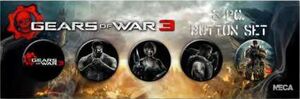 GEARS OF WAR 3 PACK DE 5 CHAPAS BOX ART                                    