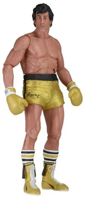 ROCKY 40 ANIVERSARIO FIGURA 18CM SERIE 1 - ROCKY CALZON DORADO             