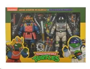 TORTUGAS NINJA SPACE ADVENTURE DONATELLO & SAMURAI ADVENTURE MICHELANGELO PACK 2 SCALE ACTION FIG. 18 CM