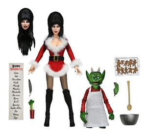 ELVIRA SCALE CLOTHED FIG. 20 CM DELUXE SCARY XMAS ELVIRA