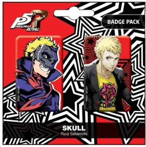PERSONA 5 ROYAL PACK DE CHAPAS SKULL / RYUI SAKAMOTO