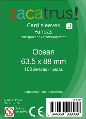 FUNDAS ZACATRUS OCEAN STANDARD 63.5MM X 88MM (55) (VERDE)                  
