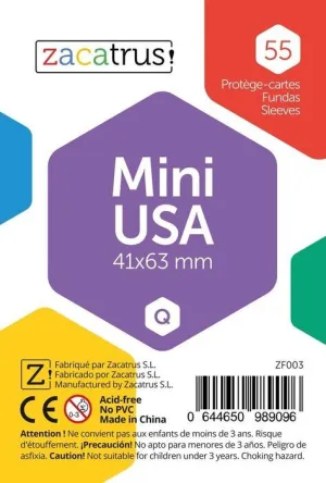 FUNDAS ZACATRUS MINI USA 41MM X 63MM (55) FUNDAS ZACATRUS MINI USA 41MM X 63MM (55)