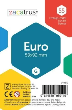 FUNDAS ZACATRUS EURO 59MM X 92MM (55) (AZUL)                              