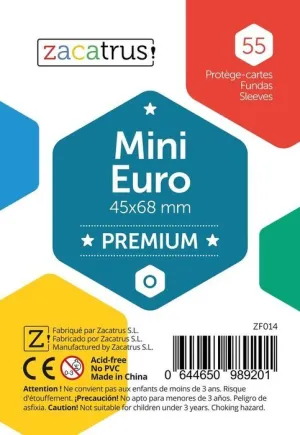 FUNDAS ZACATRUS MINI EURO PREMIUM ( 45 X 68 MM ) (55 UDS)