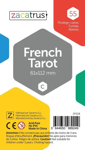 FUNDAS ZACATRUS FRENCH TAROT 61 MM X 112 MM (55)