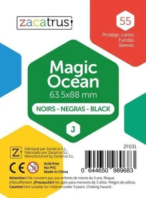 FUNDAS ZACATRUS MAGIC OCEAN STANDARD 63.5X88MM NEGRO (50 UDS)              