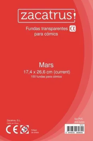 FUNDAS ZACATRUS MARS PARA COMIC 174 MM X 266 MM (100)