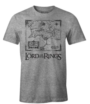 EL SEÑOR DE LOS ANILLOS CAMISETA GRIS MAPA S