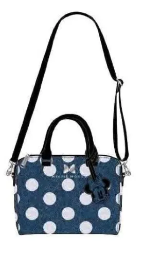 DISNEY BOLSO CRUZADO MINNIE AZUL Y LUNARES BLANCOS                         