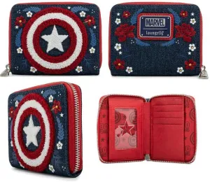 CAPITÁN AMÉRICA CARTERA 80º ANIVERSARIO ESCUDO FLORAL
