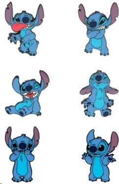 DISNEY LOUNGEFLY PIN CHAPAS ESMALTADAS STITCH FUNNY FACES