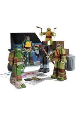 TORTUGAS NINJA SET DE FIGURAS PAPERCRAFT                                   