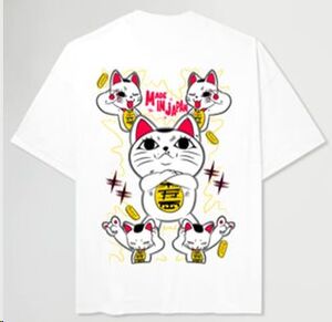 MADE IN JAPAN CAMISETA GATO DE LA SUERTE T - M