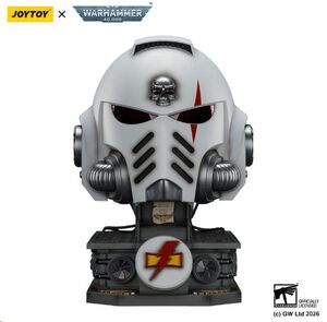 WARHAMMER 40K CASCO CON SOPORTE DE EXHIBICIÓN WHITE SCARS MKX 44 CM