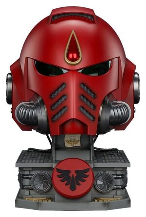 WARHAMMER RÉPLICA CASCO BLOOD ANGELS MKX & SOPORTE DE EXHIBICIÓN 44CM