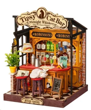 ROLIFE MAQUETA MINIATURA BAR TIPSY CAT DIY DE MADERA