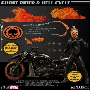 MOTORISTA FANTASMA FIGURA & MOTO CON LUZ/SONIDO 1/12 GHOST RIDER & HELL CYCLE