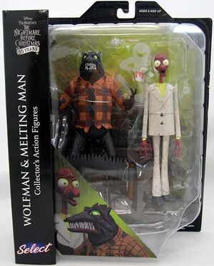 PESADILLA ANTES DE NAVIDAD PACK 2 FIG 18 CM WOLFMAN + MELTING MAN SERIE 5  