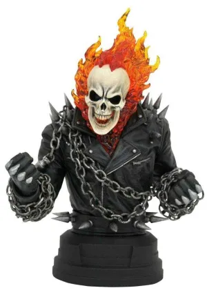*SALDO* MOTORISTA FANTASMA BUSTO RESINA 15CM MARVEL COMIC GHOST RIDER              