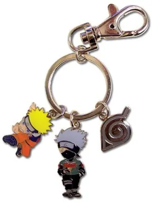 NARUTO LLAVERO METAL NARUTO - KAKASHI Y SIMBOLO HOJA                       
