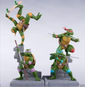 TORTUGAS NINJA PACK DE 4 ESTATUA PVC SABRETOOTH (CLASSIC EDITION) 20 CM