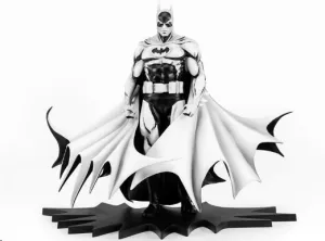 BATMAN PX ESTATUA PVC 1/8 SDCC 2024 BATMAN VERSIÓN BLANCO Y NEGRO 27 CM