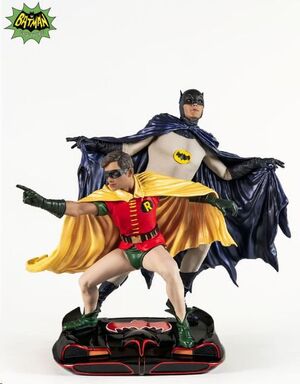 DC COMICS ESTATUA PVC 1/8 DIORAMA BATMAN & ROBIN 1966 23 CM