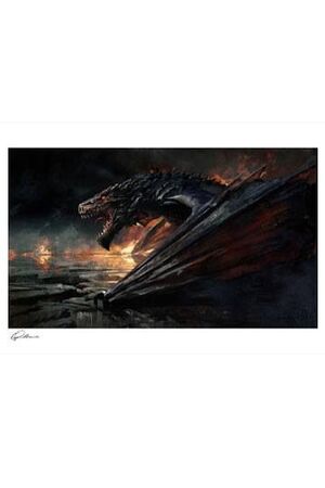 GREG RUTKOWSKI LITOGRAFIA DRAGON CAVE 2 46 X 71 CM - ENMARCADO