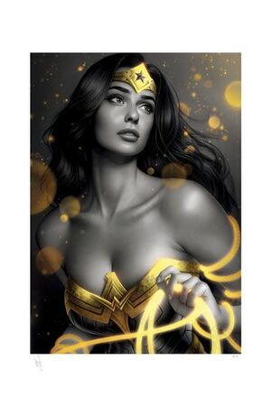 DC COMICS LITOGRAFIA WONDER WOMAN: BLACK & GOLD 46 X 61 CM - SIN MARCO