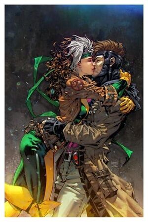 MARVEL LITOGRAFIA ROGUE & GAMBIT 41 X 61 CM - SIN MARCO