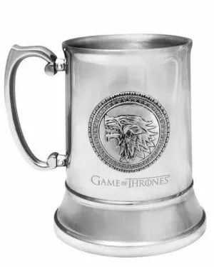 JUEGO DE TRONOS JARRA ACERO INOXIDABLE ESCUDO CASA STARK                   