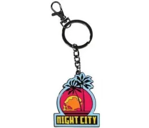 CYBERPUNK 2077 LLAVERO METAL 5CM EMBLEMA NIGHT CITY                        