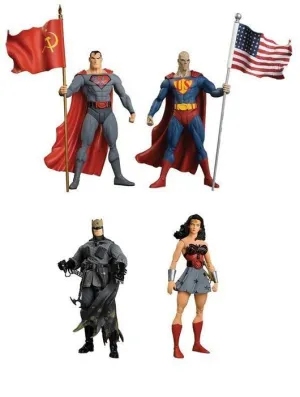 SUPERMAN ROJO ELSEWORLDS RED SON PACK 4 FIGURAS                            