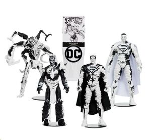 DC DIRECT PAGGE PUNCHERS FIGURAS Y COMIC PAQUETE DE 4 SUPERMAN SERIES ( SKETCH EDITION ) ETIQUETA DORADA 18 CM