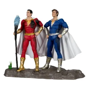 DC MULTIVERSE FIGURAS PAQUETE DE 2 SHAZAM BATTLE DAMAGE & FREDDIE FREEMAN GOLD LABEL 18 CM