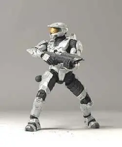 HALO 3 FIG 13CM SERIE 1 - SPARTAN SOLDIER + MJOLNIR (BLANCA)               