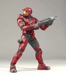 HALO 3 FIG 13CM SERIE 1 - SPARTAN SOLDIER + MJOLNIR (ROJA)                 