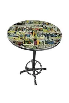VIÑETAS COMIC MESA DE HIERRO ESTILO BAR 106X60 CM DC COMICS                