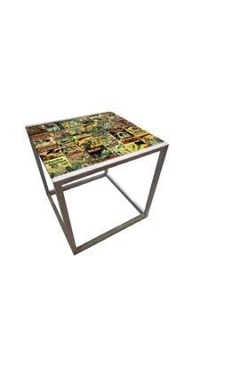 VIÑETAS COMIC MESA DE CENTRO CUADRADA DE HIERRO 56X56X10,5 CM DC COMICS    